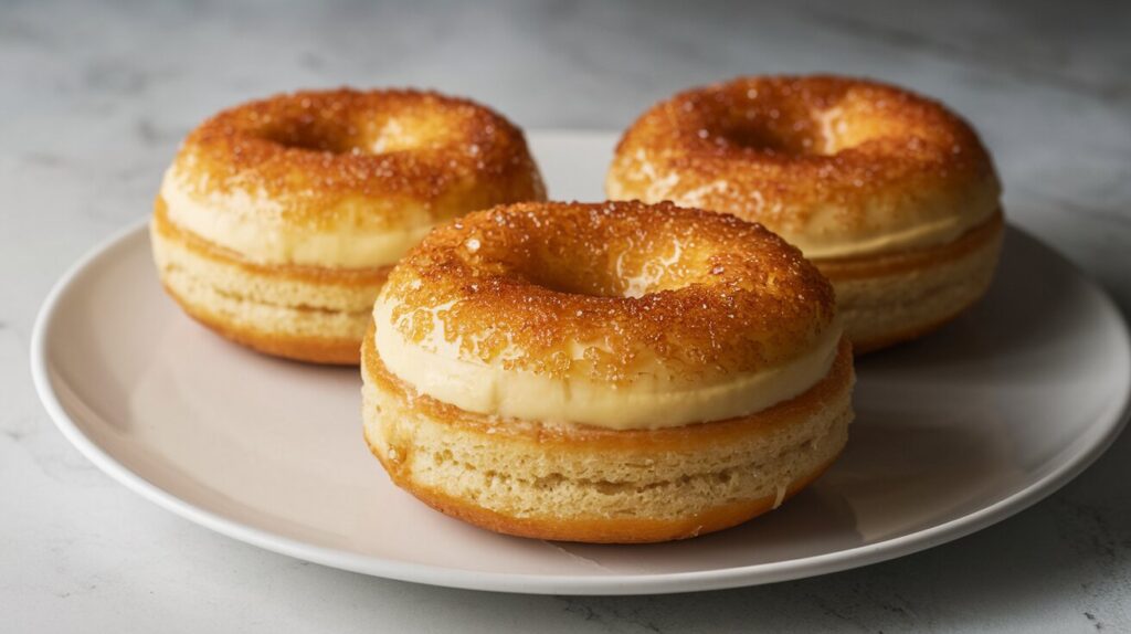 Creme-brulee-donut-with-caramelized-sugar-topping-and-custard-filling-on-a-neutral-background