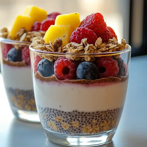4 Ingredient Chia Yogurt Topped With Fresh Berries, Granola