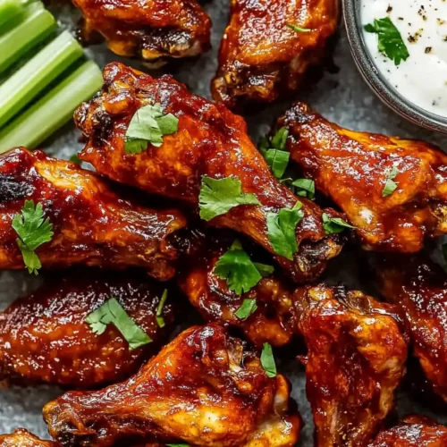 Crispy Buffalo Wings Served With Ranch Dressing, Celery, And Carrot Sticks