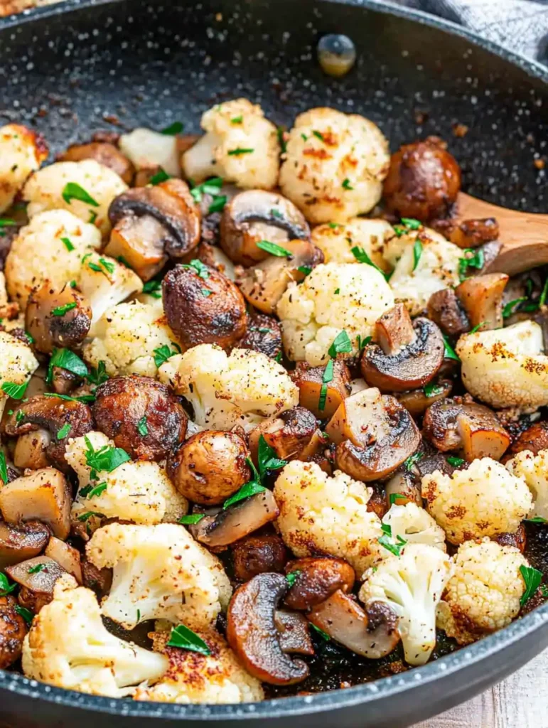 Mushroom Cauliflower Skillet Step By Step