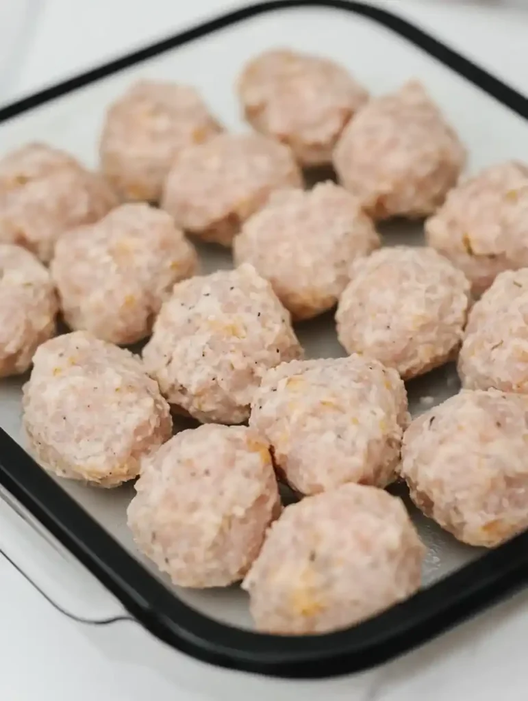 Preparing Keto Ricotta Meatballs